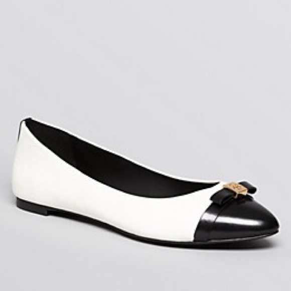 black and white flat shoes